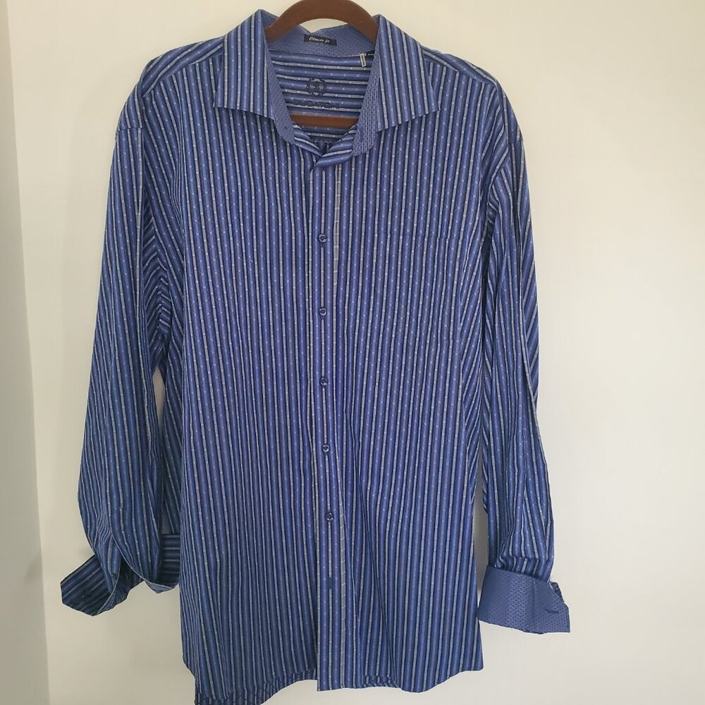 Bugatchi Men's Multi Color Classic Fit Button Down Shirt Decorative Cuffs XL/XXL